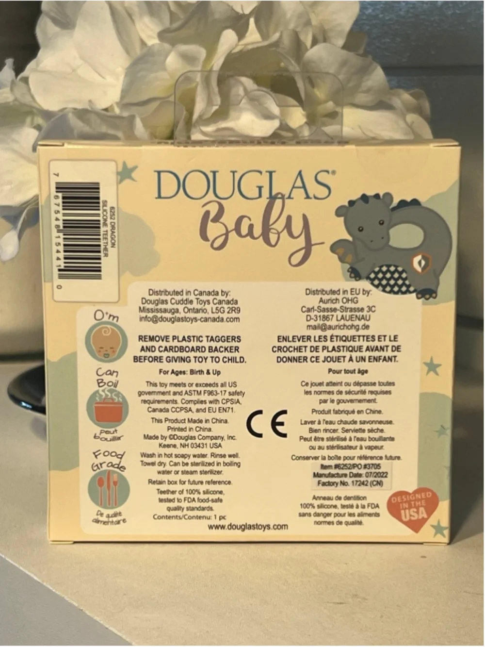 New Douglas Baby Demitri The Dragon Silicone Teether Ring